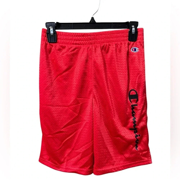 🟣Champion Kids Red Mesh Basketball Shorts Large - Picture 1 of 3